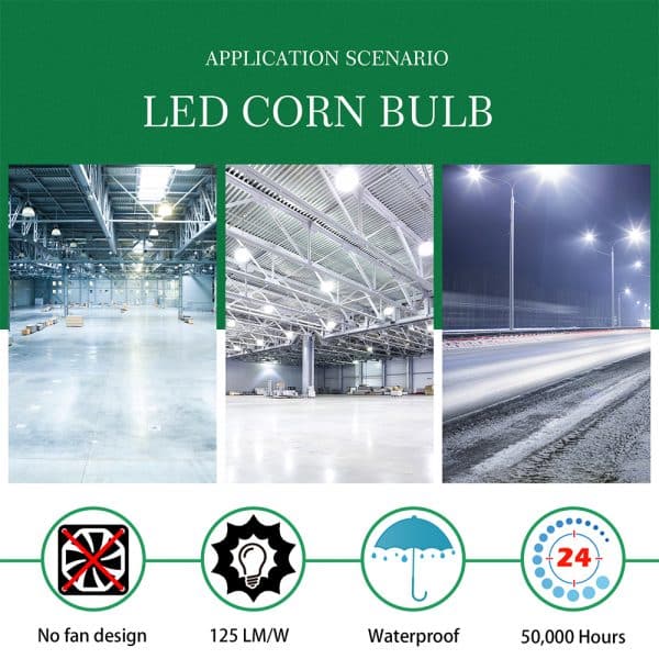 150W LED Corn Light for Street, Garage, Warehouse High Bay Lighting