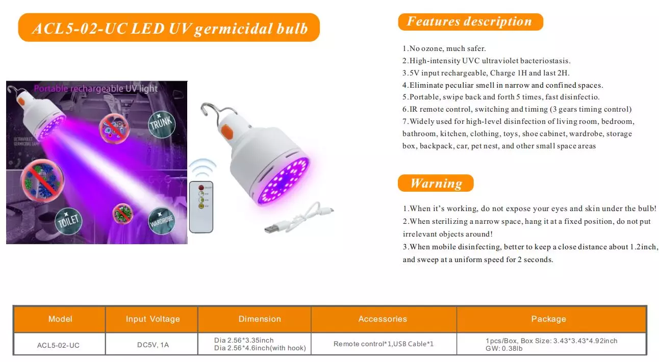 LED UVC Light 5W 